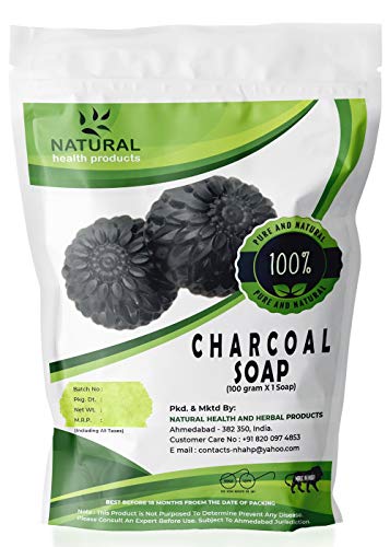 Natural Health Products Handmade Activated Charcoal Deo Bath Soap for Deep Clean for Oil-free Skin Body Wash and Anti-pollution Effect For all Types of Skin – Men & Women, 100g