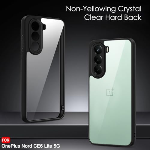 Image of TheGiftKart Hybrid Shockproof Back Cover Case for OnePlus Nord CE 6 Lite 5G | Camera Protection Module | Hard Back Cover Case for OnePlus Nord CE6 Lite (PC & TPU, Transparent Clear Back, Black Sides)
