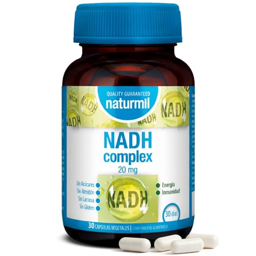 NATURMIL NADH Complex 20mg   30 Cápsulas | Alta Biodisponibilidad | Energía Celular | Sin Gluten y Sin Lactosa (1)
