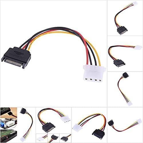 Image of PriEnt Molex to SATA Power Adapter Cable, 15 Pin Male SATA to 4 Pin Molex Female Connector, Strong Conversion Cord for HDD, SSD, CD-ROM Drives, Stable Power Distribution, Pack of 5