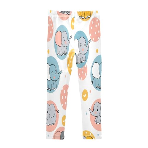Bolaz Toddler Girls Leggings Printed Yoga Pants Leggings Circle Cute Elephant for Kids2
