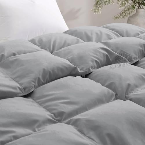 Image of Heavy Winter Comforter Double Bed Size 90 inchX100 inch | 600 GSM Fill for Winter Comforter /Rajai /Duvet /Blanket Hotel Luxury Soft Fluffy Double Bed - Silver Grey Color