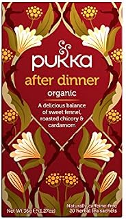 Pukka Herbs | After Dinner Organic Herbal Tea | Fennel, Chicory, Cardamom and Licorice | Perfect For After Meals | 4 packs | 80 Sachets