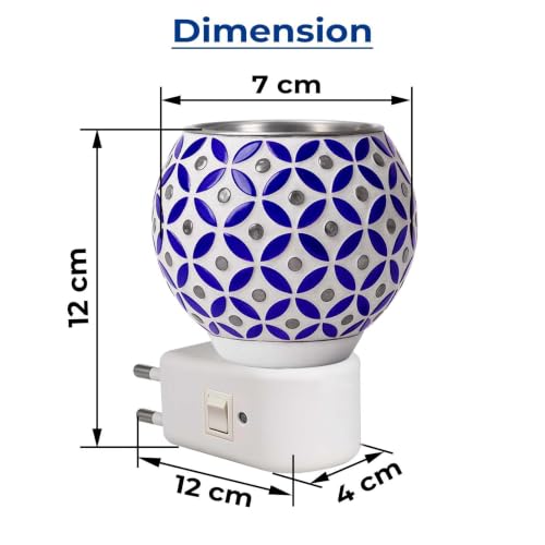 Image of Kapur Dani Camphor Electric Diffuser for Home Fragrance /Kapoor Dani Night Lamp /Multi Functional Essential Oil Camphor Burner Diffuser Electrical with On /Off Switch