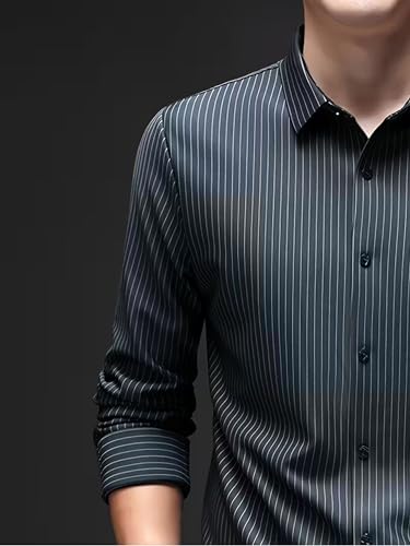 Image of Lymio Men Shirt || Striped Shirt for Man || Full Sleeve|| Premimum Casual Style (Royal)
