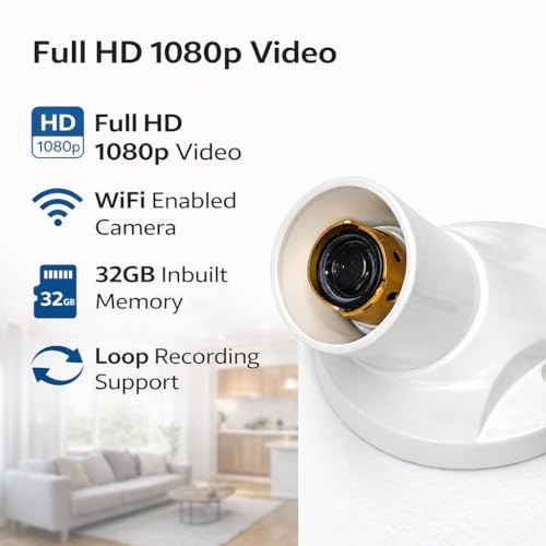 Image of SAFETYNET Wi-Fi Holder Camera | 1080p Hd Clarity | Watch Live View Option Recording | Supported 32GB SD Card | Secret Nanny Cam | Indoor Security Camera (iWFCam APP)