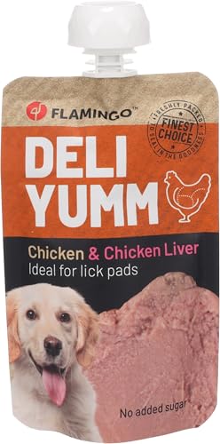 Flamingo Friandises Deli Yumm Pâté avec Poulet et Foie 90g - Gourmand, Crémeux et Riche en Protéines - Idéal pour Chiens de Tous Âges