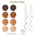 36 Pcs Brown Hanging Swirl Decorations Ombre Cream Tan Brown Felt Swirl Streamer Spiral Ceiling Garland for Boho Neutral Safari Woodland Rustic Cowboy Western Teddy Bear Birthday Baby Shower Wedding - Image 2