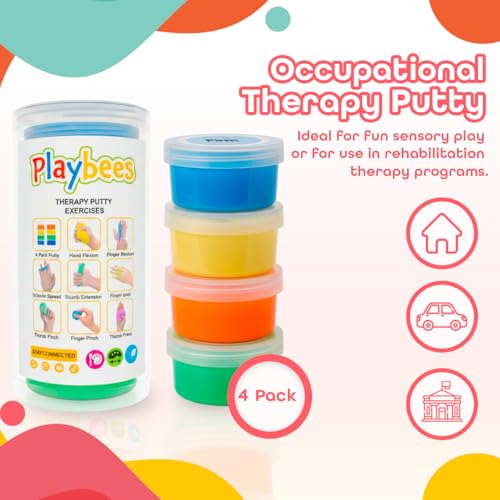 Playbees Therapy Putty for Hand Therapy – Sensory Exercise Putty for Kids & Adults, Therapeutic Hand Putty for Physical Therapy Supplies, Hand Therapy Putty - Extra Soft, Soft, Medium, Firm - Image 6
