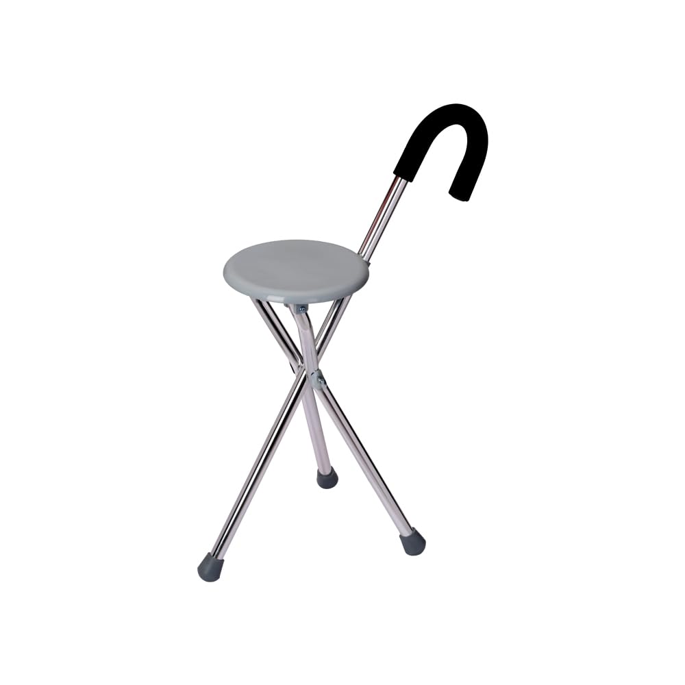Folding Walking Stick with Seat for Adults – Lightweight Adjustable Cane Chair for Elderly, Outdoor Travel & Rest Stool – Portable Aluminium Walking Stick with Comfortable Handle-image-0