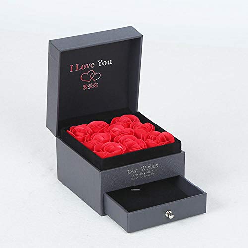 yestter Boîtes Cadeaux Bijoux Collier Bague Boucles d'oreilles Boîte De Rangement Boîte De Rangement pour Présentoir De Boucles d'oreilles pour Le Cadeau De La Saint-Valentin