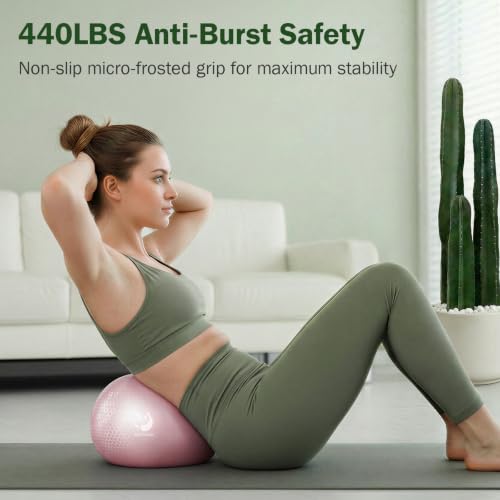 Image of Slim Panda Pilates Ball, 9 Inch Small Exercise Ball, Anti Burst Mini Yoga Ball for Stability, Workout, Barre, Core Strength, Physical Therapy, Balance, Stretching