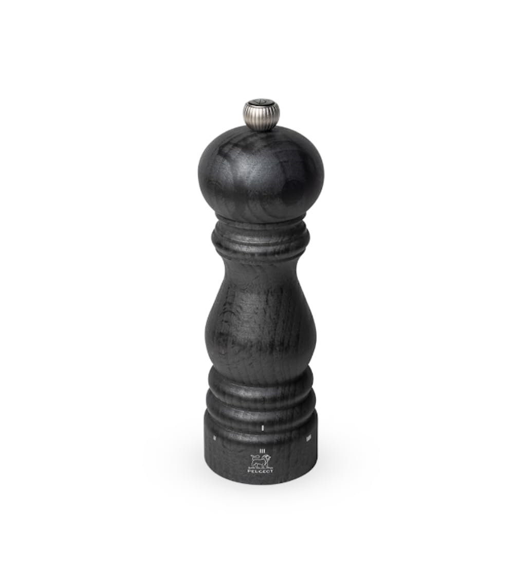 Peugeot Graphite - Paris U'select 18 Cm Pepper Mill - 6 Predefined Grind Settings - Made With Pefc Certified Wood - Made In France - Colour, Grey