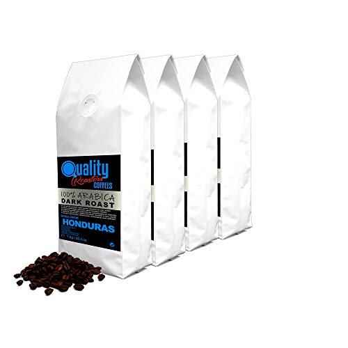 Quality Roasters Coffees. Café en grano natural. Dark Roast. 100% Arabica. Origen único Honduras. Pack de 4 Kg. Tostado…
