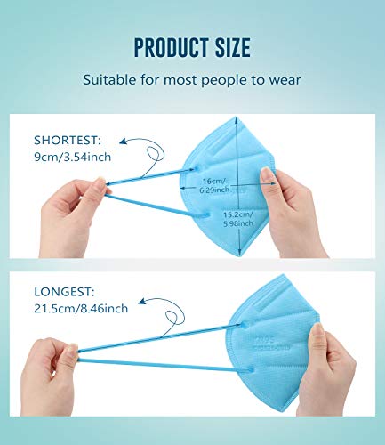 25 Pack KN95 Face Mask, Filter Efficiency≥95%, 5-Ply KN95 Mask Protection Against PM2.5, Fire Smoke, Dust Cup Dust Mask (Pink, Blue, Purple, Red, Gray) - Thumbnail 4