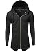 Youstar Men's Oversized Hoodie Jacket With Sleeve Cutouts