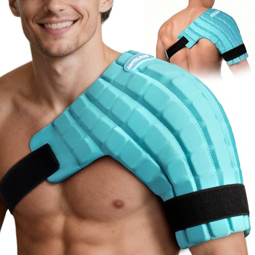 Comfcube Shoulder Ice Pack Wrap for Injuries, 2 Hours Long Lasting Rotator Cuff Cold Therapy Flexible Shoulder Ice Pack for Pain Relief, FSA Eligible, Cold Pack for Tendinitis, Surgery, Swelling