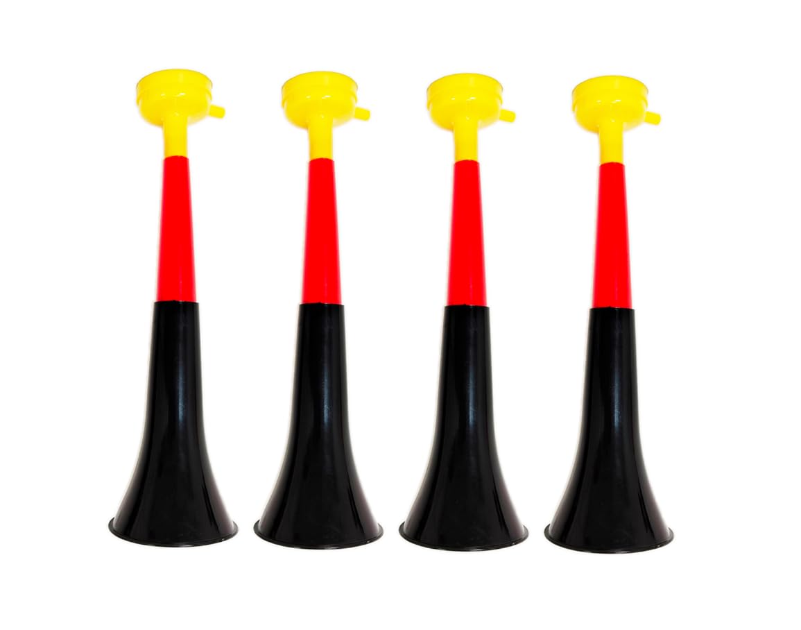 Pandiui23 Vuvuzela Two Body Trumpets - Accessory for Football and Sports Celebrations - Noisy Air Horn for Animation Ideal for Transportation (Germany, 4 Products)