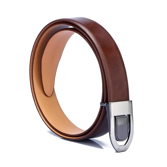 GIL Unisex Genuine Slim Leather Belt | Formal/Casual Belt For Men and Women | Wrinkle Free | Brown - 30mm | Pack of 1