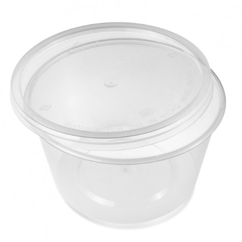 Thali Outlet - 50 x Round 16oz Microwave Clear Plastic Food Containers Freezing Takeaway Hot Cold Foods - 120mm (D) x 60mm (H) by Thali Outlet Leeds