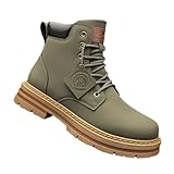 [ahomeone] メンズ ワークブーツ ハイカット 男性 秋 冬用 厚底 冬靴 防水 防寒 防滑 ブーツ底 バイク用靴 ワークブーツ メンズ 本革 英国風 boots for men 24.5cm~29cm