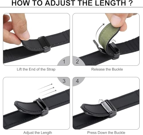 Image of Magnetic Leather Bands Compatible with Apple Watch 49mm 46mm 45mm 44mm 42mm | Genuine Leather with Magnetic Buckle for iWatch Ultra 2 Ultra SE Series 10 9 8 7 5 4 3