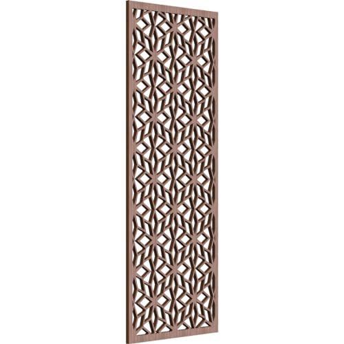 Image of 15 3 /8 inchW x 39 3 /8 inchH x 3 /8 inchT Lake Decorative Fretwork Wood Wall Panels, Walnut