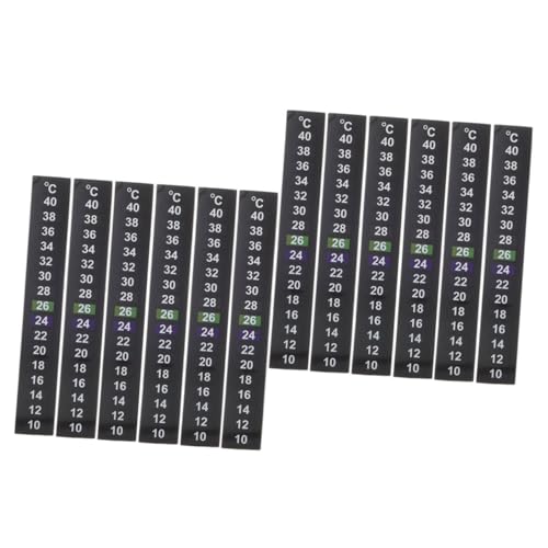 Housoutil 12pcs Aquarium Thermometer Sticker Digital Sticker for Fish Tank Temperature Sensitive Color Changing Strip