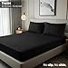 Utopia Bedding Twin Fitted Sheet - Bottom Sheet - Deep Pocket - Soft Microfiber - Shrinkage and Fade Resistant - Easy Care -1 Fitted Sheet Only (Black)