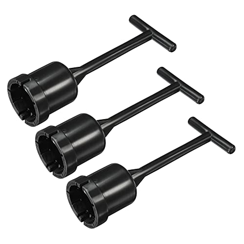 MECCANIXITY E12 Shade Ring Removal Tool T Type 31mm Dia Light Replacing Accessories Black Plastic, Pack of 3