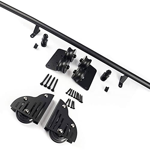 Rail rond pour porte de grange coulissante en kit de quincaillerie robuste pour loft moderne