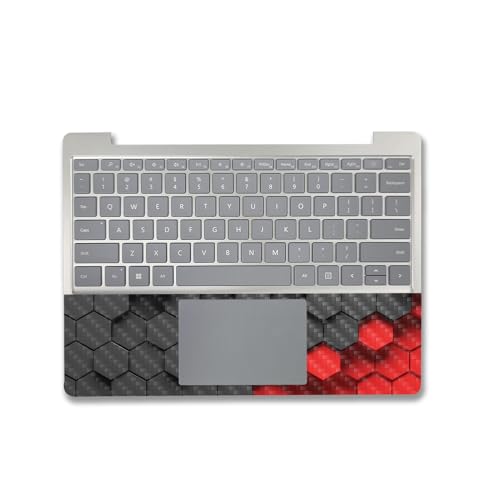 Image of MightySkins Carbon Fiber Skin Compatible with Microsoft Surface Laptop Go 3 (2023) Full Wrap Kit - Two-Tone Hex | Protective, Durable Textured Carbon Fiber Finish | Made in The USA