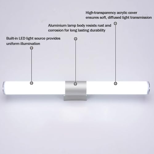 Aplique de pared interior moderno de aluminio plateado y acrílico con diseño limpio 5