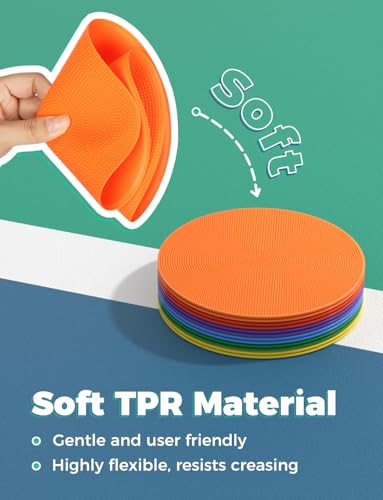 ghb 434 or 934 poly spot markers agility dot for gympe training dance12 pcs round multiple color size rubber non-slip spot marker for games floor dots and sport activities 9 inch 12pcs