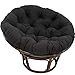 Papasan Coussin de Chaise, Rond Papasan Coussin de Chaise, Coussin de SièGe Rond de Coussin de Papasan, Coussin Fauteuil Papasa pour Intérieur Extérieur,Noir,120x120cm