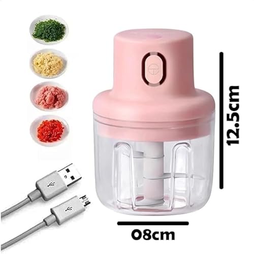 Mini Triturador Elétrico Portátil de Alimentos - Processador Compacto 250ml - Cortador Eficiente par