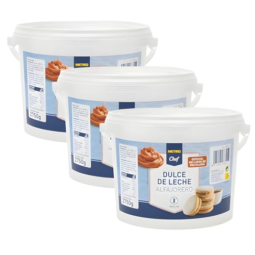 METRO Chef Dulce de Leche Alfajorero 2.75 kg | SinGluten | Especial para Rellenos de Pastelería | Cremoso y Versátil para Alfajores, Tortas y Postres Caseros (3 Cubos 2,750 Gramos)