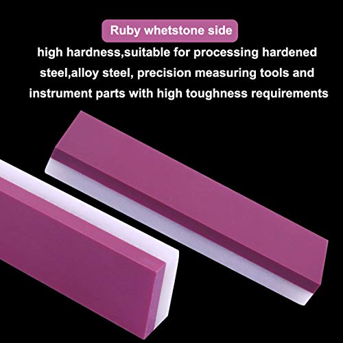 ATOPLEE Double-Sided Sharpening Stone, 1pc White and Red Ruby Knife Sharpener Stone,3000/10000 Grit Mini Whetstone Oilstone