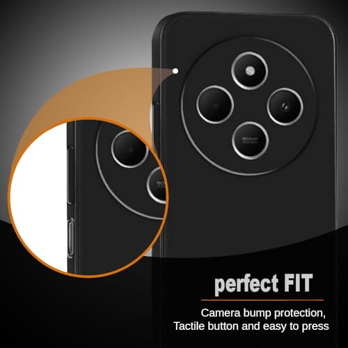 Image of Back Cover | Full Camera Protection | Premium Liquid Silicon Case | Flexible Bumper Case for Mi Redmi A4 5G / 14C 5G / 14R 5G / Poco C75 5G / M7 5G (Grey)