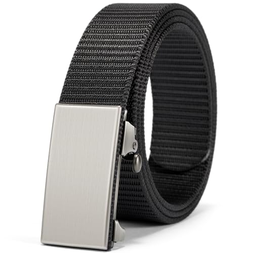 Image of BOSTANTEN Ratchet Web Belt Men, Nylon Golf Adjustable Work Belt for Men with Casual Pants