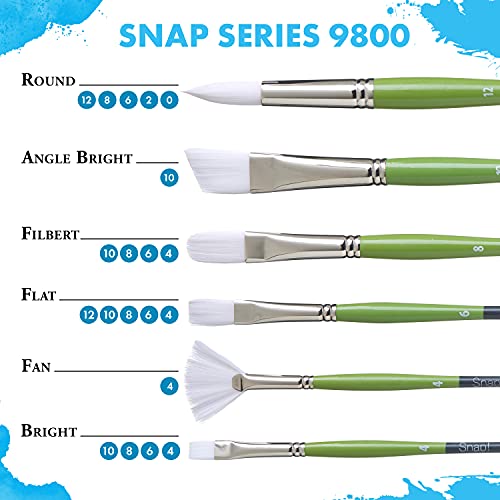 Darice Princeton 9850SET-3 Snap Paintbrush Set, White