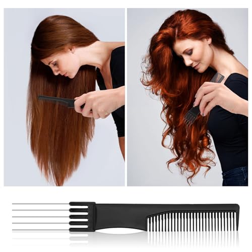 Conjunto de 2 peines metálicos para peinar y separar cabello miniatura 7