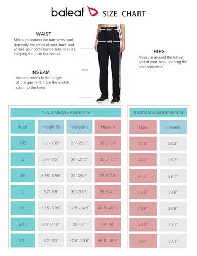 Baleaf BALEAFABD3160831419WA Women'S Track Pants Athletic Jogging Sweatpants Zipper Pockets Warm-Up Sports Running Pants Black/White Size L thumb #5