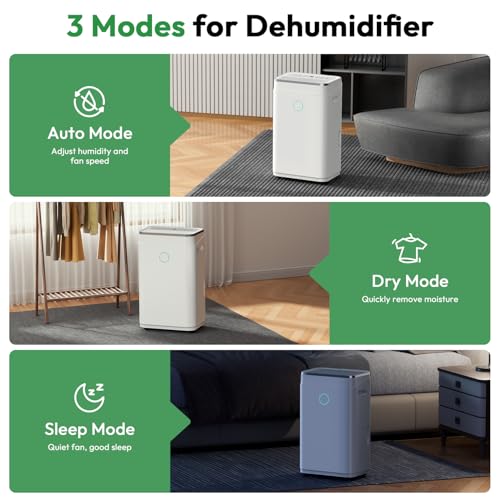 Image of Dehumidifier for Basement with Drain Hose 4500 Sq.Ft - 50 Pint 1.7 gal Tank