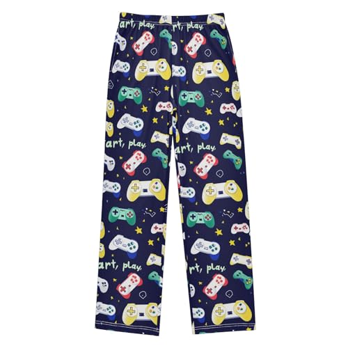 Colorful Cartoon Gammers Cute Pajama Pants, Soft Sleepwear Lounge Pants Pajama Pj Bottoms for 6-14 Years