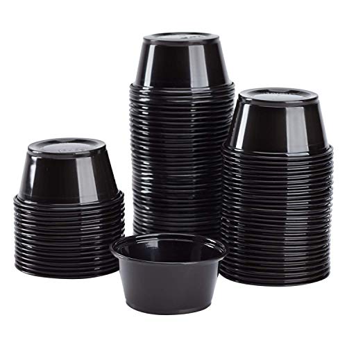 Image of Karat FP-P325-PPB 3.25 oz. PP Portion Cups - Black (Case of 2500)