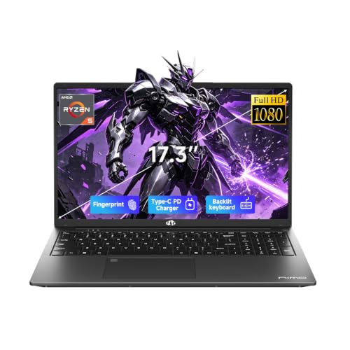 Image of NIMO 17.3 inch FHD Gaming Laptop, 6-Core AMD Ryzen 5 6600H 16GB DDR5 RAM 1TB SSD (Beat i7-1165G7 up to 4.5GHz) Radeon 660M with 100W Fast PD Backlit Keyboard for Business & Student 2-Yr Warranty