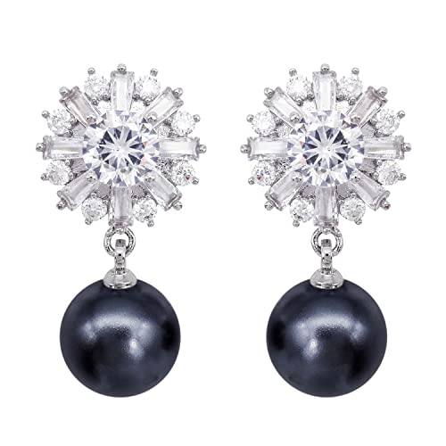 Pendientes de plata 925 con baño de oro blanco hipoalergénicos WA90052