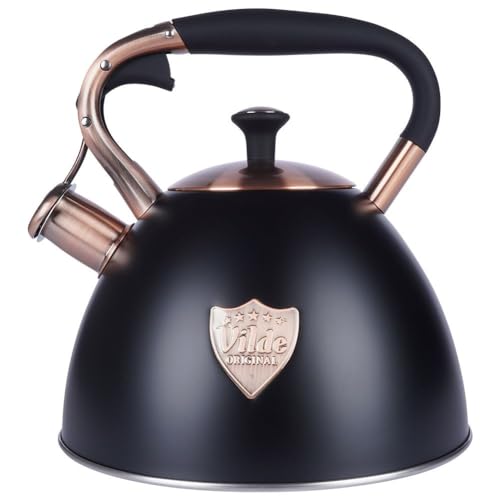 Vilde Bouilloire à induction - 2 l - En acier inoxydable - Pour cuisinière à induction, cuisinière à gaz, poêle à bois - Bouilloire sifflante - Idéale...