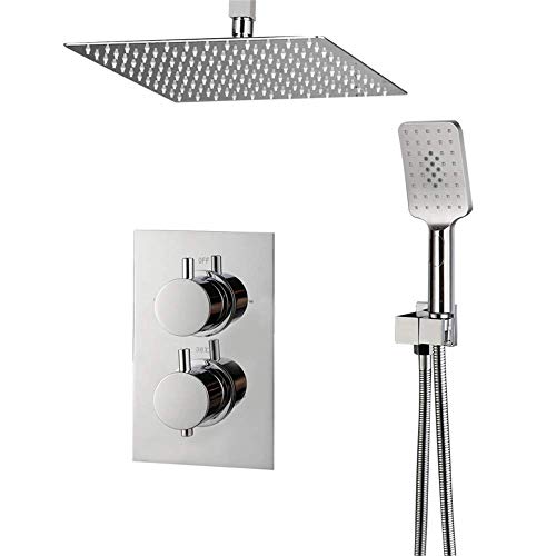 Système de douche de salle de bain complet avec ensemble combiné à effet pluie mural C